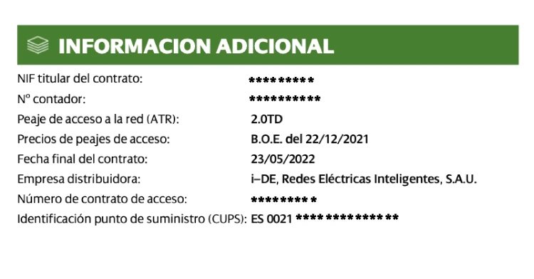CUPS en la factura de Iberdrola