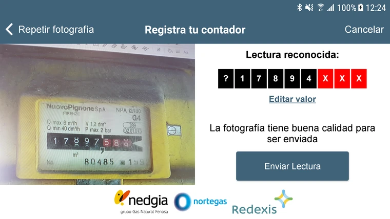 Lectura del contador en YoLeoGas