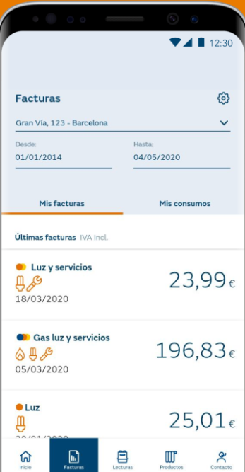 Ver facturas Área Clientes Comercializadora Regulada Naturgy