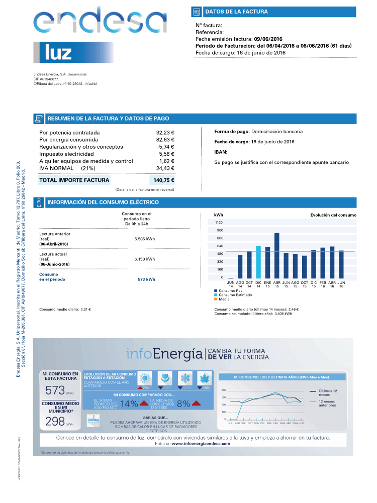 Factura de Endesa