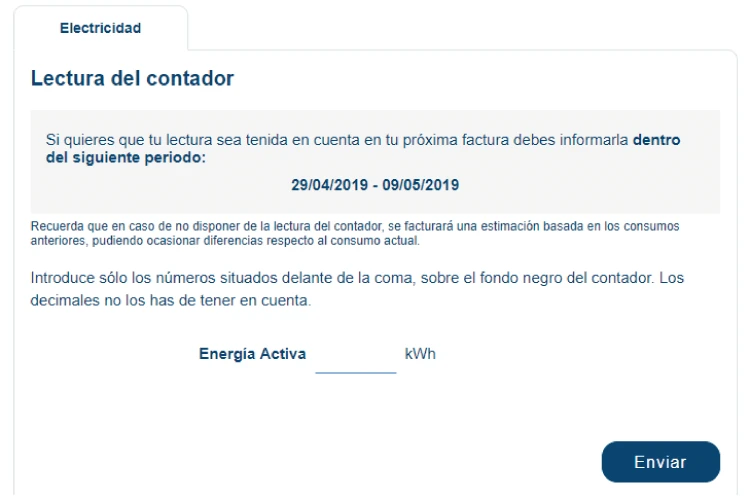 Lectura de contador con Naturgy