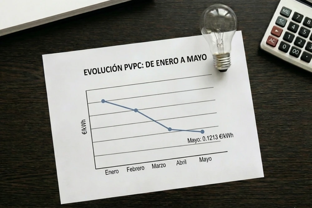 ¿Cuánto costó la luz con PVPC en mayo 2026? Un mes tranquilo con precios contenidos